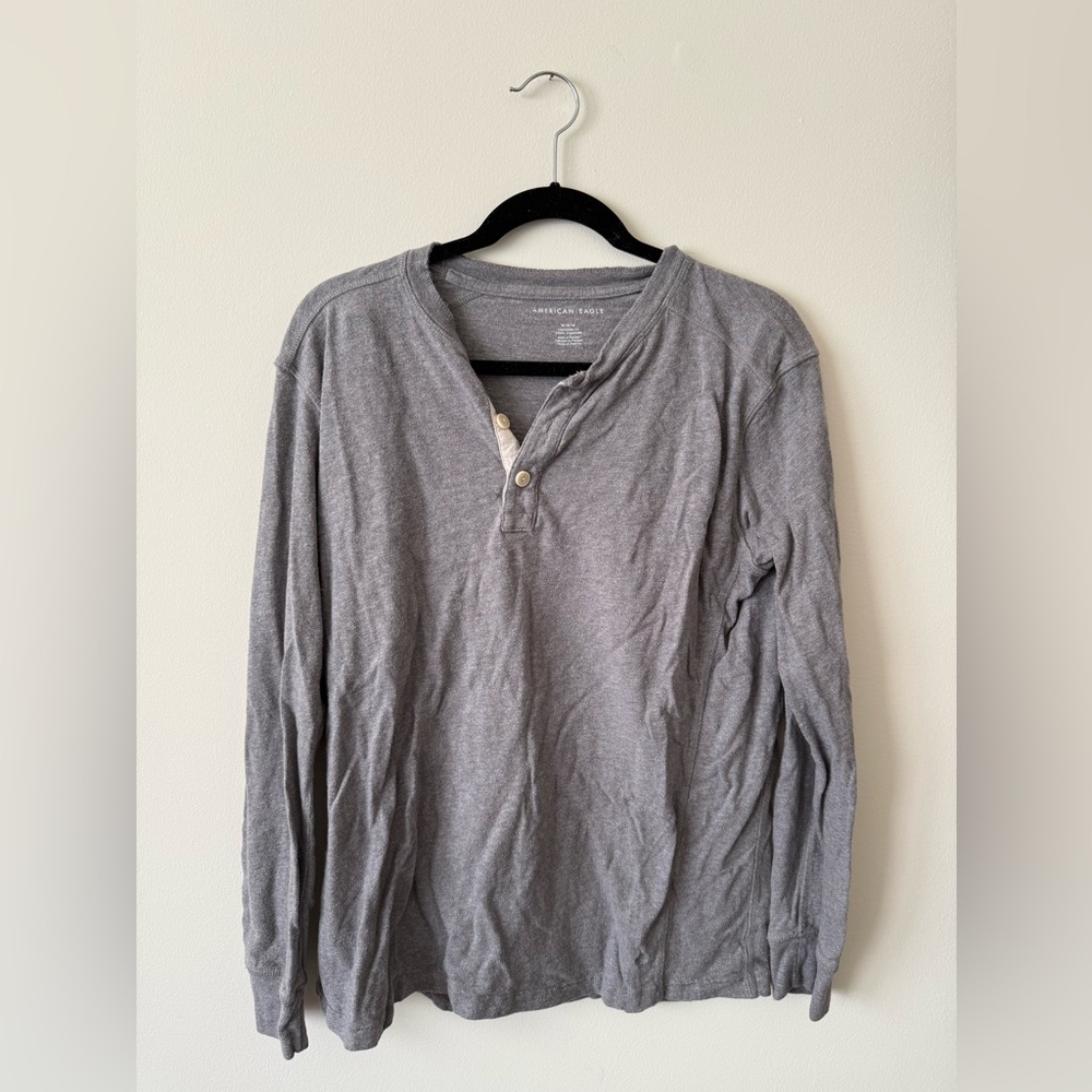 American Eagle Outfitters Men's Heather Gray Henley